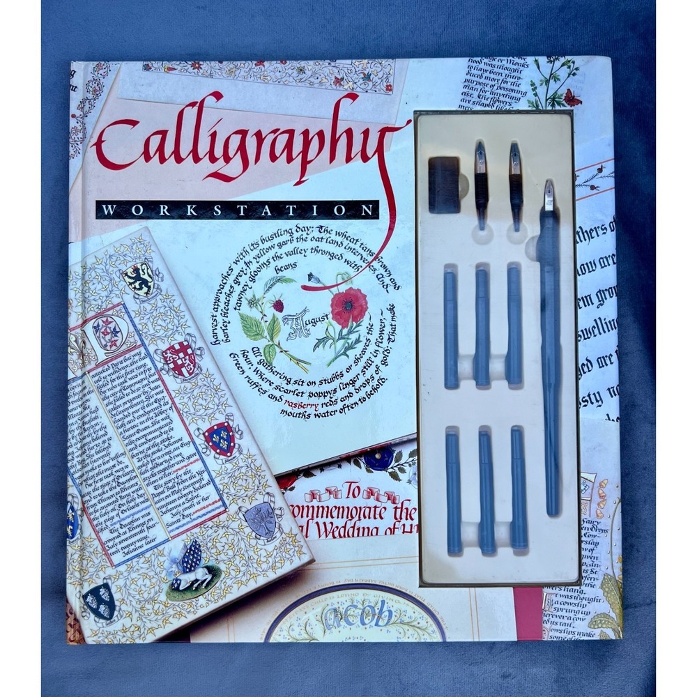 Calligraphy Workstation Kit – Unused Book & Pen Set, Great Gift. Vintage 1992‎